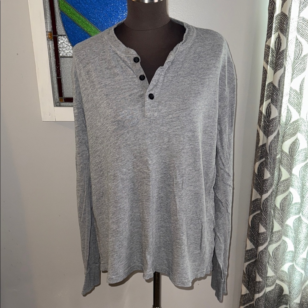 Rag & Bone Lightweight Grey Henley SZ XL